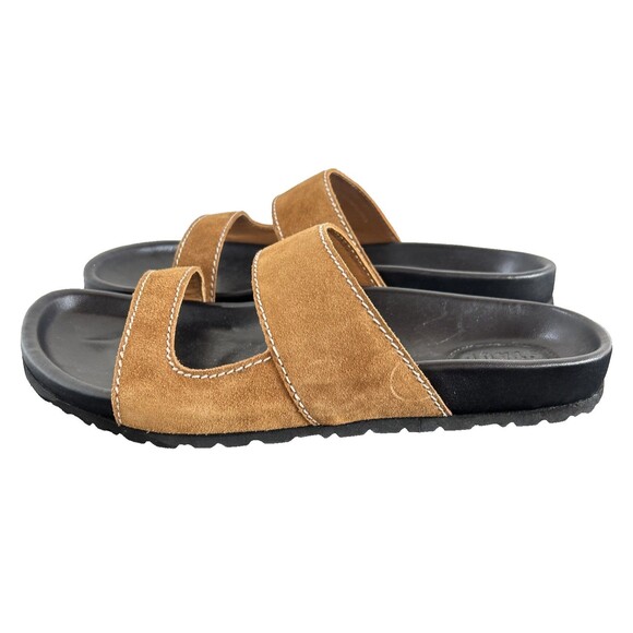 STAUD Cyprus Suede Slides Tan Color Sandals MSRP $295 New Size 42/ US 12 - Picture 4 of 8